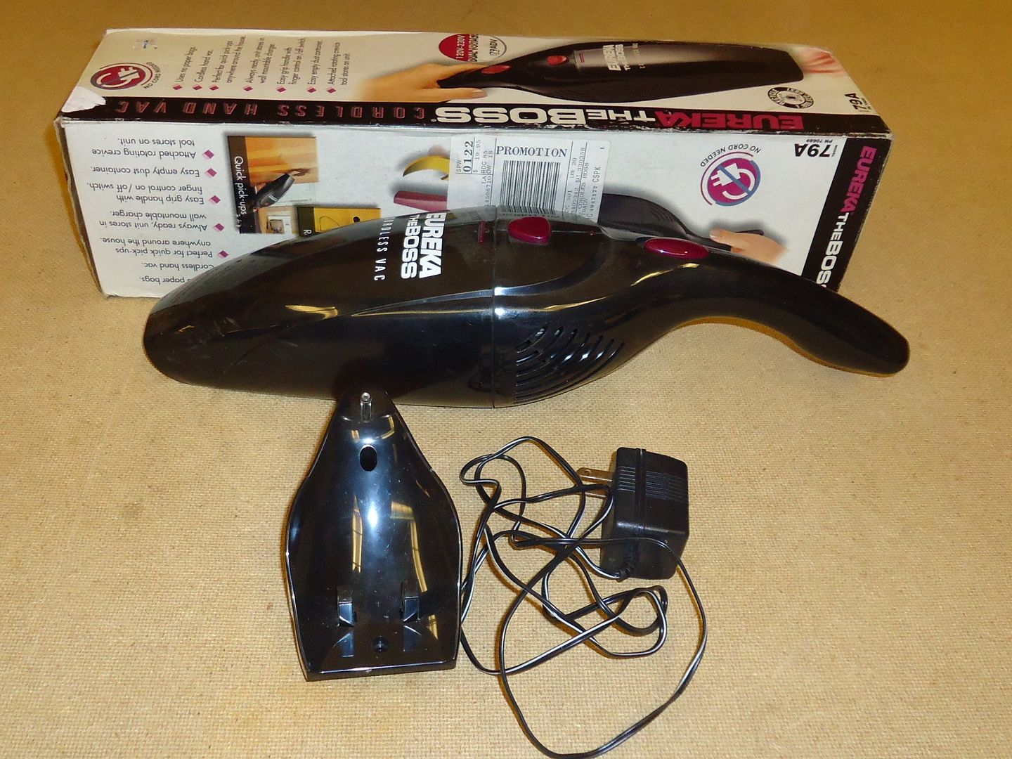 Eureka Cordless Hand Vac Black/Burgundy The Boss 79A 70689 Plastic eBay